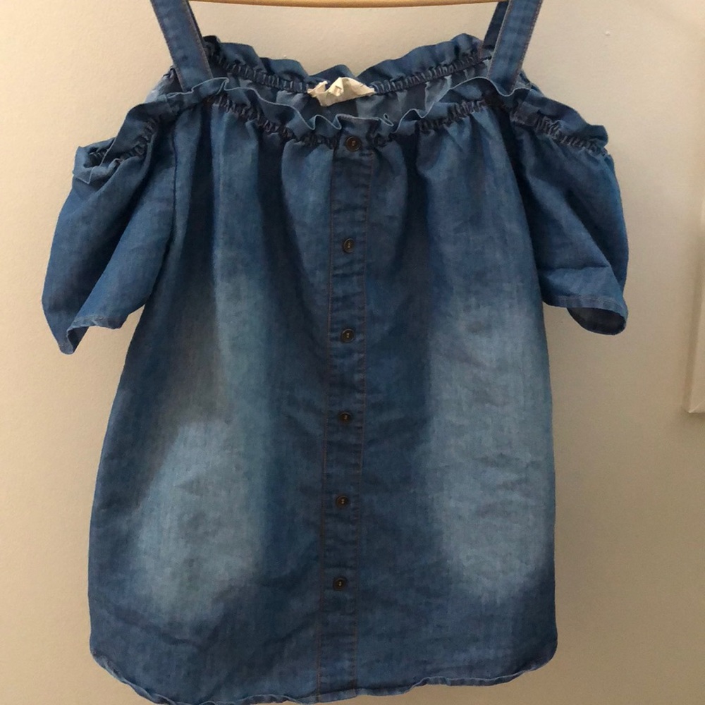Open Shoulder Jean Top